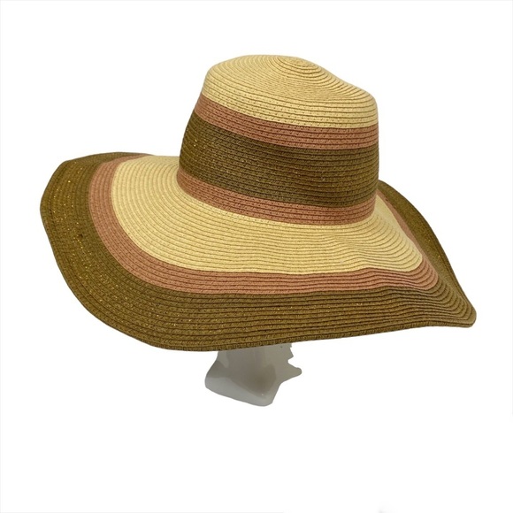 D&Y Wide Brim Sun Hat Woven 100% Paper Raffia Boho Beach Day - Picture 2 of 12